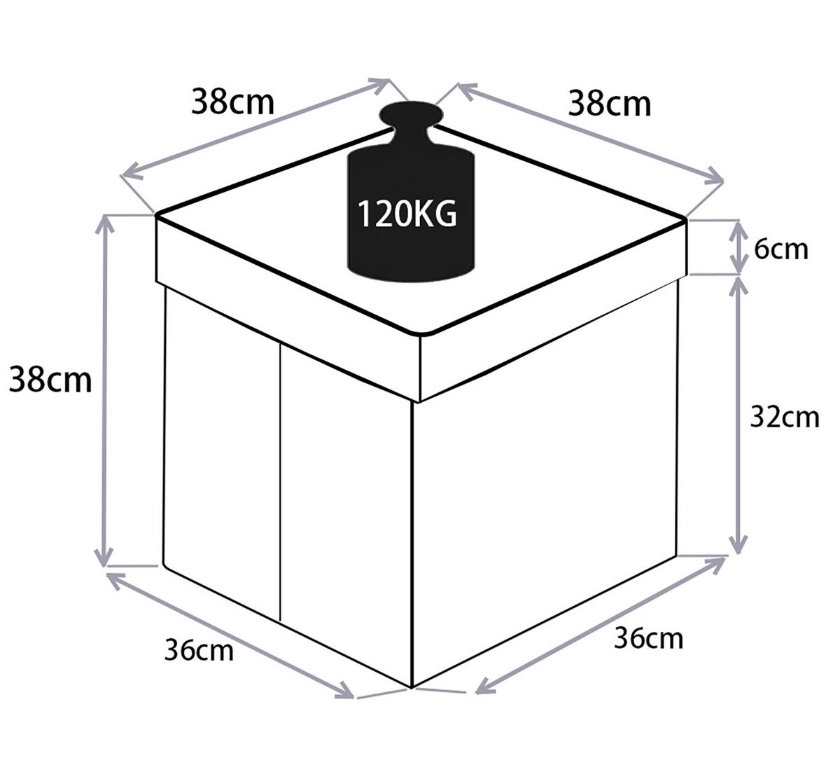 Sitzbox Boxas Rot B: 38 cm - Rot, Basics, Holzwerkstoff/Kunststoff (38/38/38cm) - MID.YOU