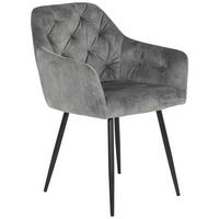 Armlehnstuhl-Set Tina I S Grau - Schwarz/Grau, MODERN, Textil/Metall (56/81/62cm) - MID.YOU