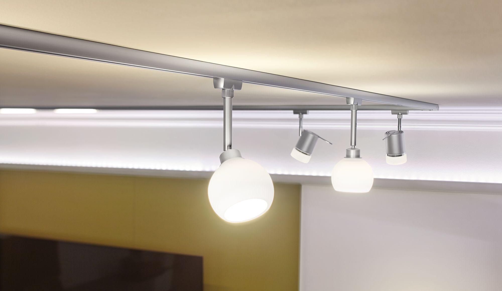 Schienensystem Urail Leuchtenschirm 60055 Weiß - Weiß, Design, Glas (9/7cm) - Paulmann
