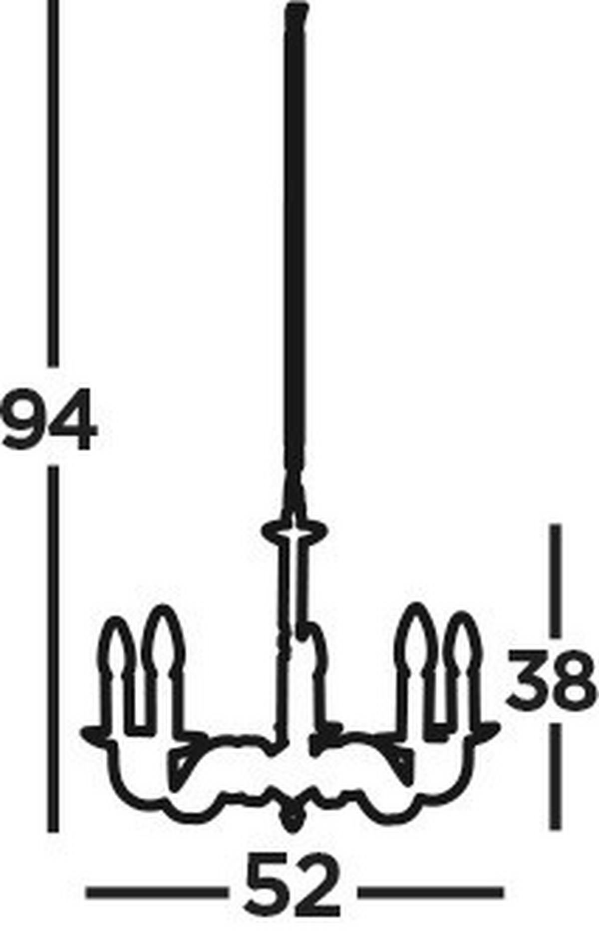Kronleuchter 1505-5ss Richmond - Silberfarben, KONVENTIONELL, Metall (52/94cm)
