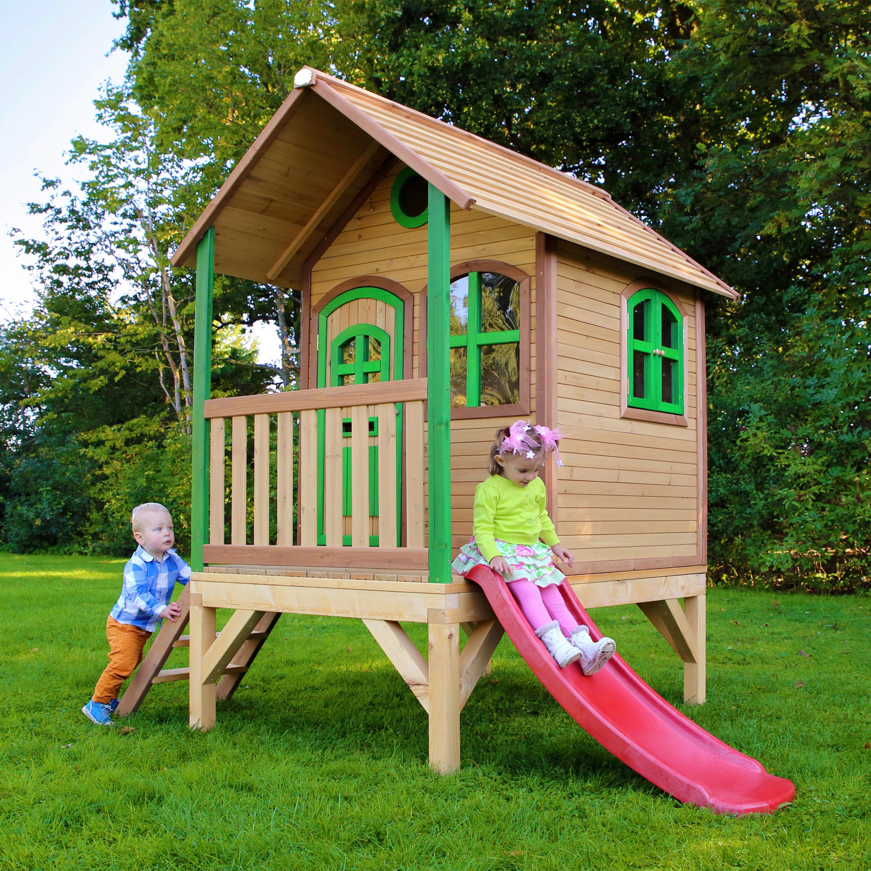 Spielhaus A030.036.00 - Rot/Braun, KONVENTIONELL, Holz (287/231/191cm) - Ambia Garden