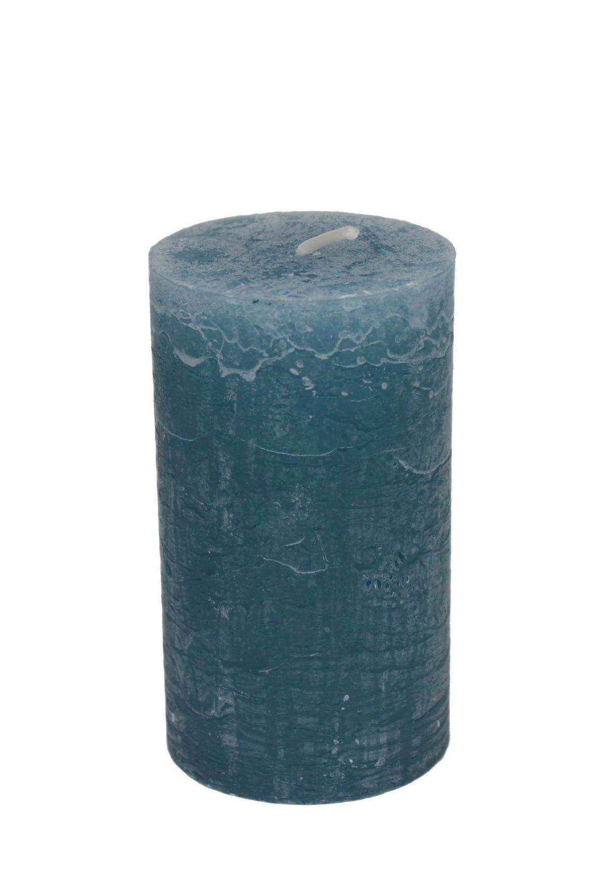 Valcová sviečka LIA - sivomodrá, Modern, textil/prírodné materiály (6,8/12cm) - Premium Living