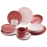 Kombiservice Giardino Keramik 2 Personen Geschirr Set - Rotbraun/Rosa, KONVENTIONELL, Keramik (37,5/23/30,5cm) - Creatable
