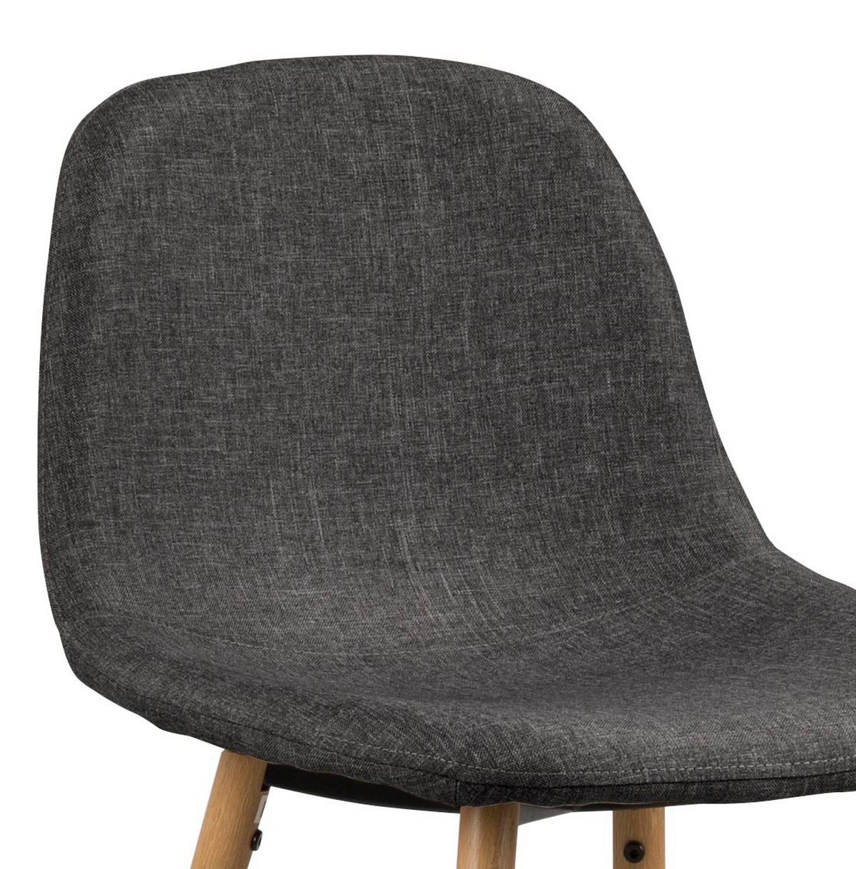 Barhocker mit Lehne Wilma Anthrazit/Eichefarben - Eichefarben/Anthrazit, Basics, Textil/Metall (46,6/101/51cm) - MID.YOU