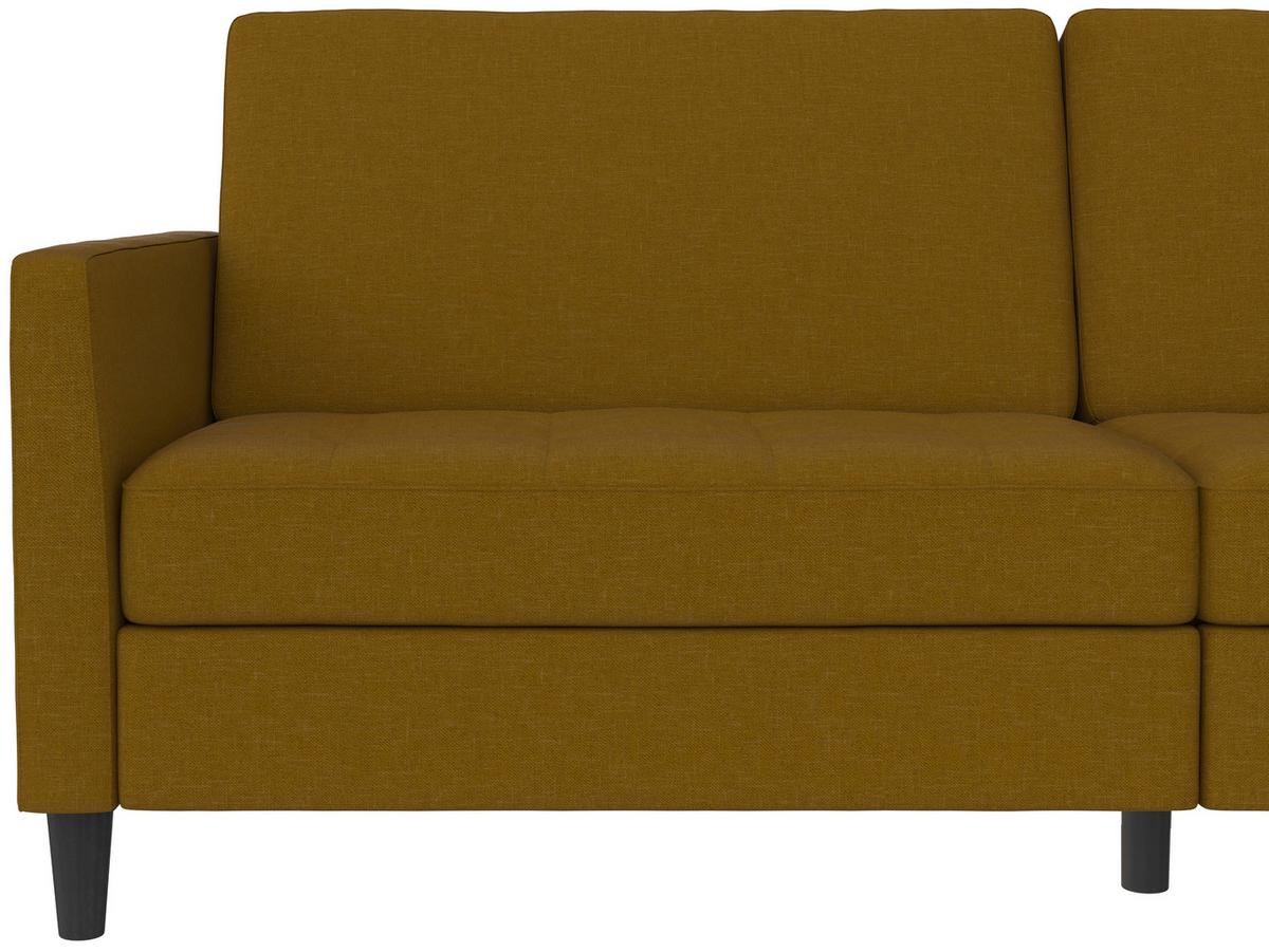 Schlafsofa Palermo Currygelb, mit Schlaffunktion - Currygelb/Schwarz, Basics, Textil (207/86/86cm) - Livetastic