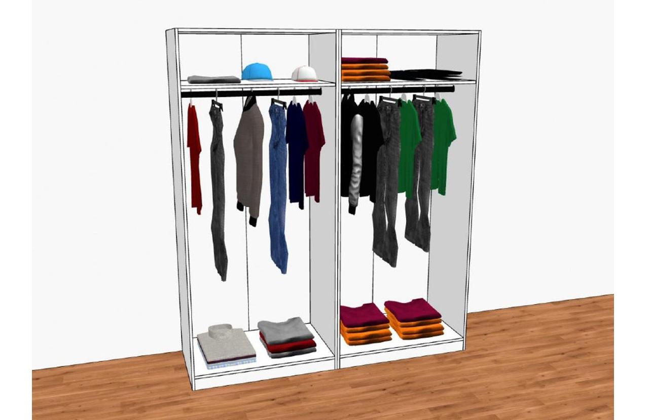 Drehtürenschrank mit Soft-Close 182,2cm Unit Weiß - Weiß, MODERN, Holzwerkstoff (182,2/210/58,3cm) - Ondega