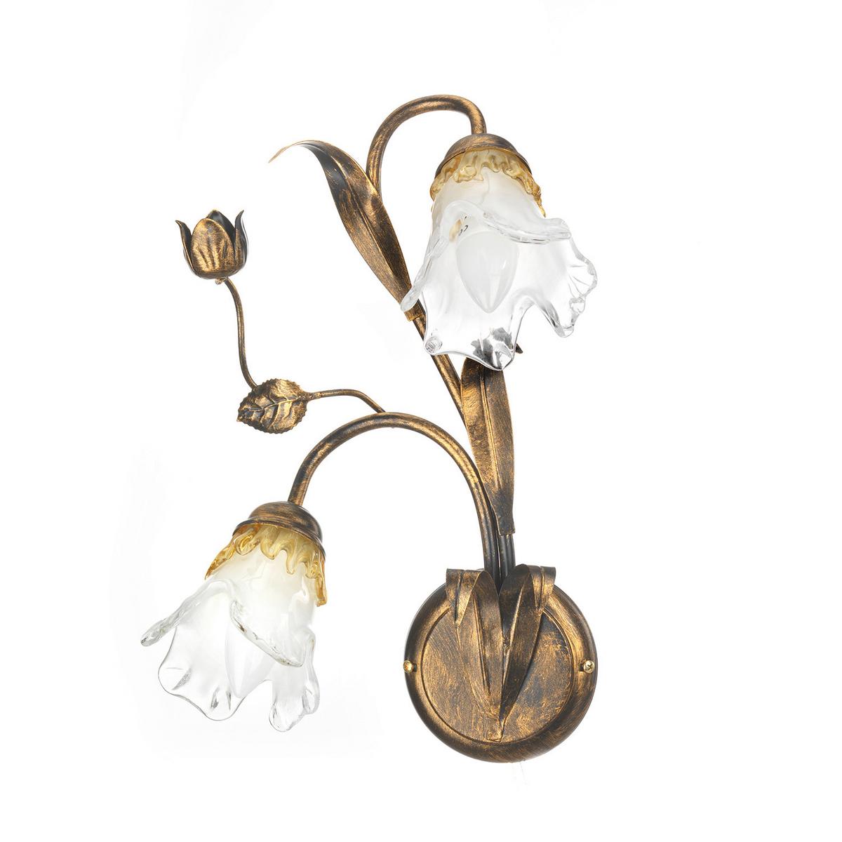 Wandleuchte 4984/ap2 - Bronzefarben, KONVENTIONELL, Glas/Metall (32/18/40cm)