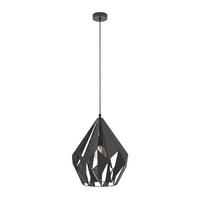 Hängeleuchte 49879_carlton 1 - Silberfarben/Schwarz, Design, Metall (38,5/150cm) - Eglo