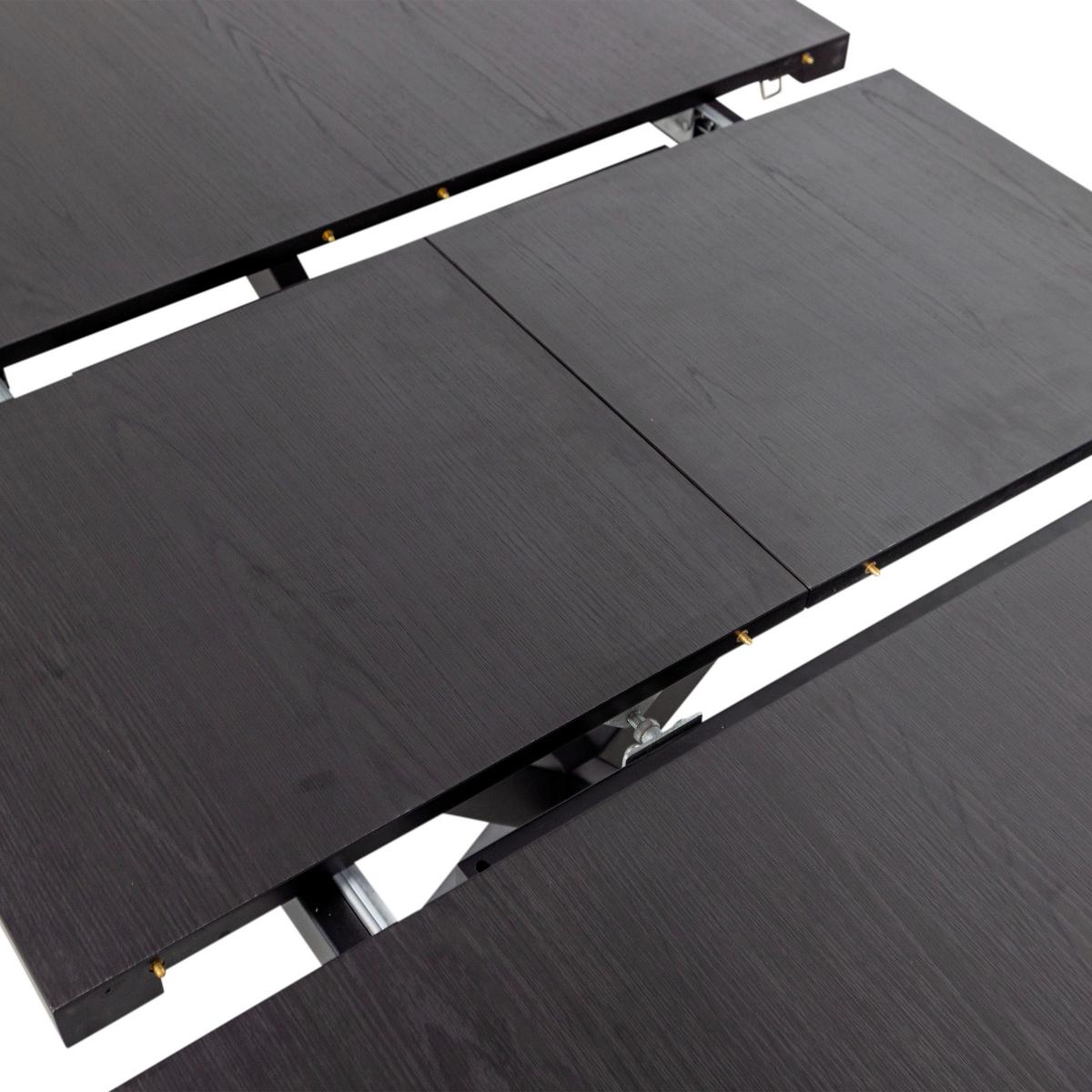 ESSTISCH Arros Schwarz L: 180-220cm - Schwarz, MODERN, Holzwerkstoff (180-220/90/75cm) - Livetastic