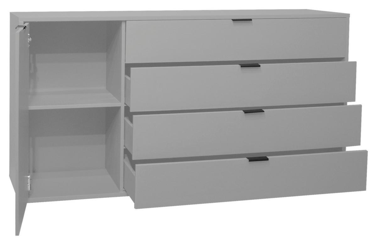 ŠIROKÁ KOMODA Bounty, sivá - šedá, Moderní (168/87/45cm) - Premium Living