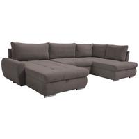 Ecksofa Canion - Chromfarben/Graubraun, Design, Textil (174/322/173cm) - Livetastic