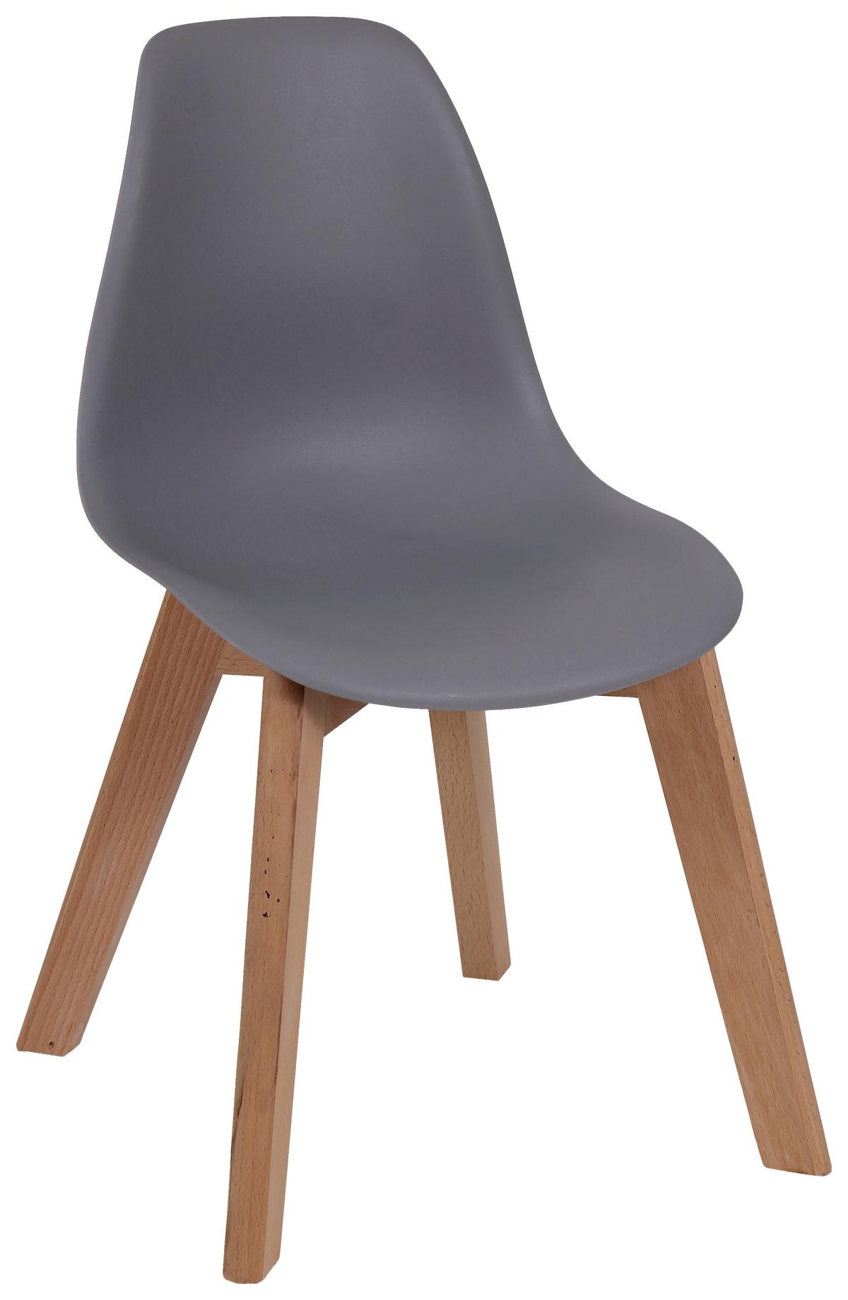 Dětská židle Steve šedá - šedá/přírodní barvy, Moderní, dřevo/plast (32/57/30cm) - Based