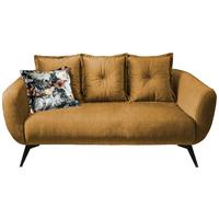 2,5-sitzer-sofa Baggio Mit Kissen Koralle - Gelb/Multicolor, MODERN, Holz/Textil (196/94/103cm) - Livetastic