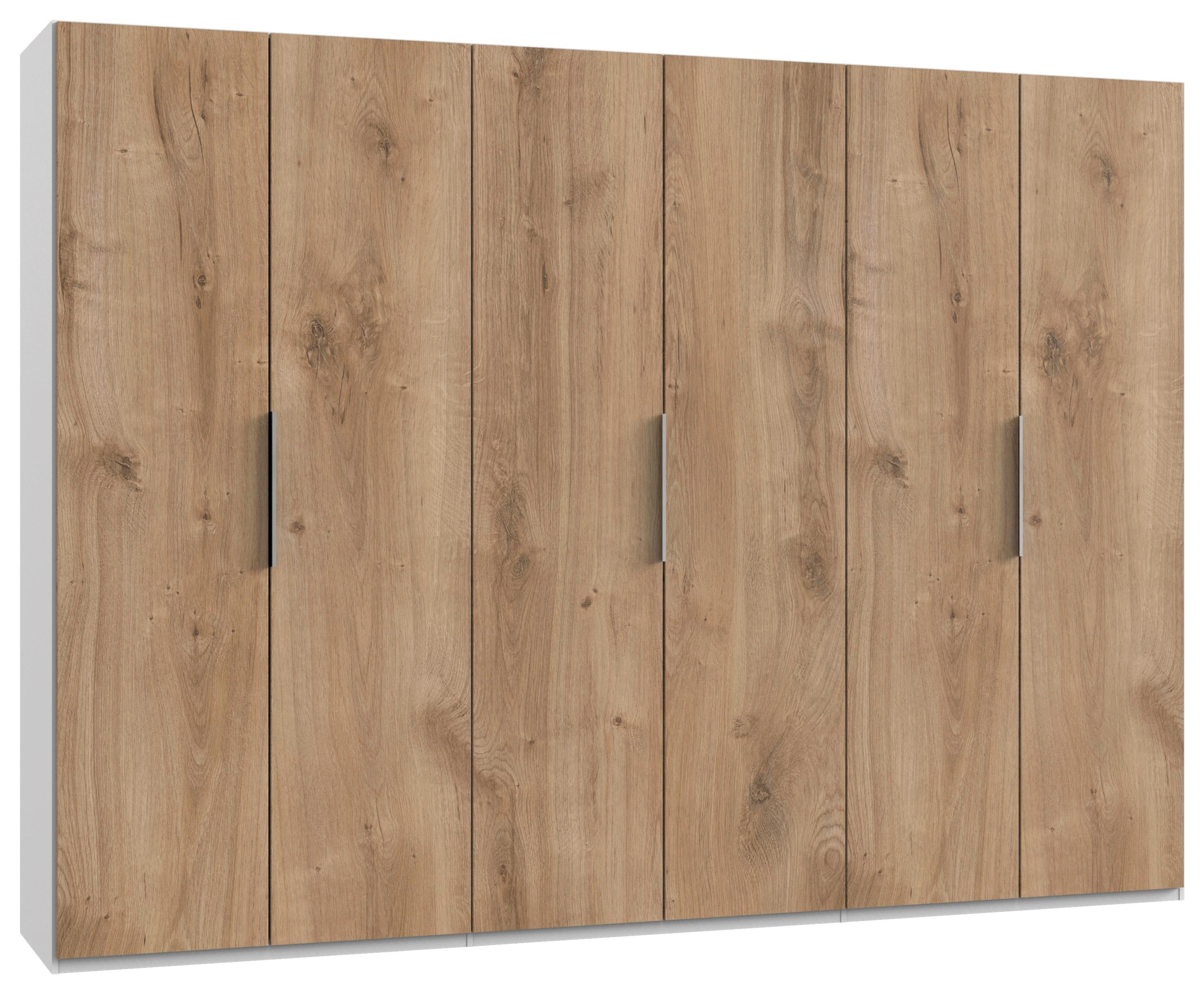 Drehtürenschrank B: 300 cm Level, Weiß/Eiche Dekor - Eichefarben/Weiß, MODERN, Holzwerkstoff (300/216/58cm) - MID.YOU