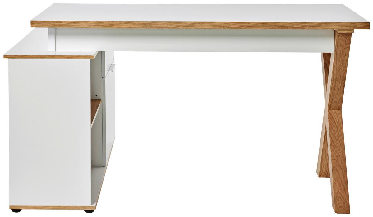 Eckschreibtisch X-Club C 40 E - Eichefarben/Weiß, MODERN, Holzwerkstoff (140/95/76cm) - Livetastic