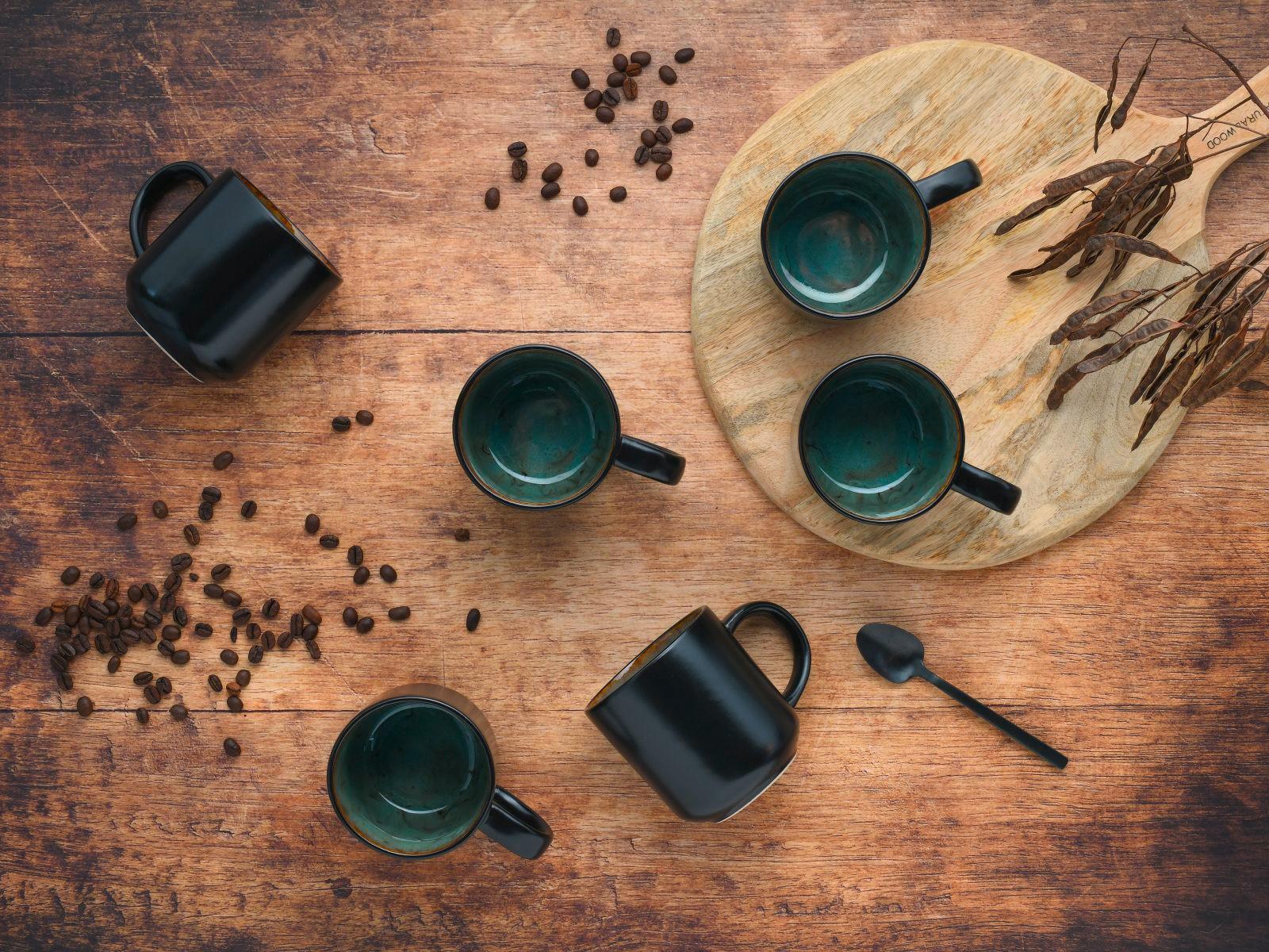 Kaffeebecherset 21558 Nordic Fjord Green - Grün, Trend, Keramik - Creatable