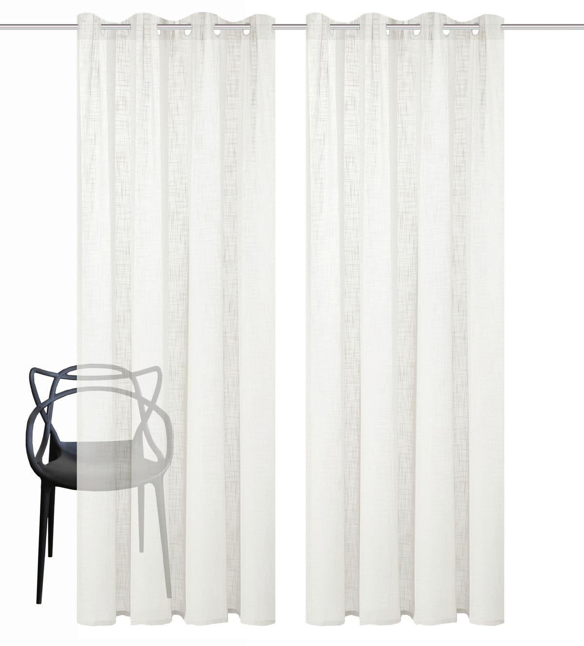 Ösenvorhang Softy 2er Set - Weiß, Basics, Textil (140/160cm)