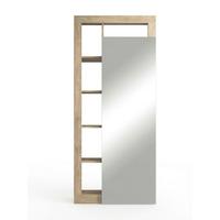 Garderobe Hamburg Eichefarben/Weiß B: 91 cm - Eichefarben/Weiß Hochglanz, Basics, Holzwerkstoff (91/209/30cm)