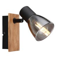 Strahler 54307-1w - Dunkelbraun/Schwarz, Natur, Glas/Holz (7/15,5/14cm) - Globo