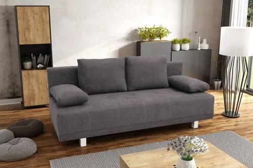 2-sitzer-sofa Mit Schlaffunktion Laser B: 194 Cm - Chromfarben/Graubraun, Design, Textil (194/77/89cm) - MID.YOU