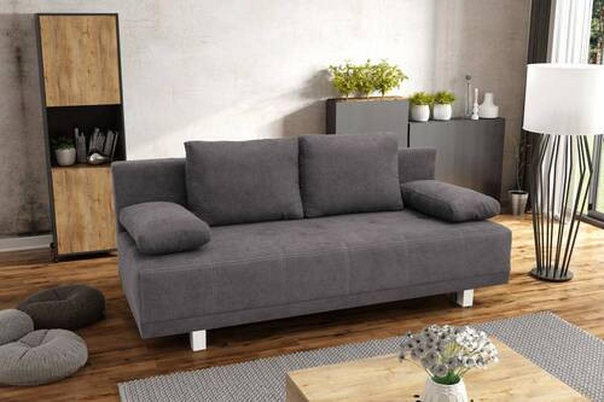 2-Sitzer-Sofa Mit Schlaffunktion Laser B: 194 cm - Chromfarben/Graubraun, Design, Textil (194/77/89cm) - MID.YOU