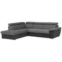 Ecksofa Mit Bettkasten Antero Kopfteile Verstellbar Grau - Chromfarben/Dunkelgrau, Design, Textil (216/262cm) - Livetastic