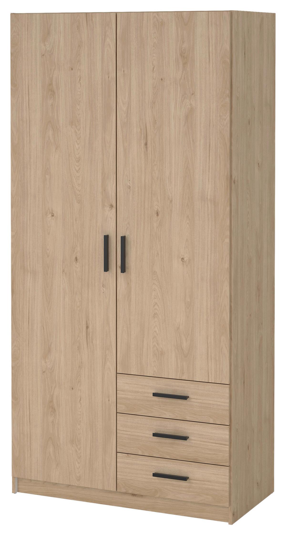 Kleiderschrank Sprint, Eichefarben,b: 98,5 cm - Eichefarben, Basics, Holzwerkstoff (98,5/200,4/49,8cm) - MID.YOU