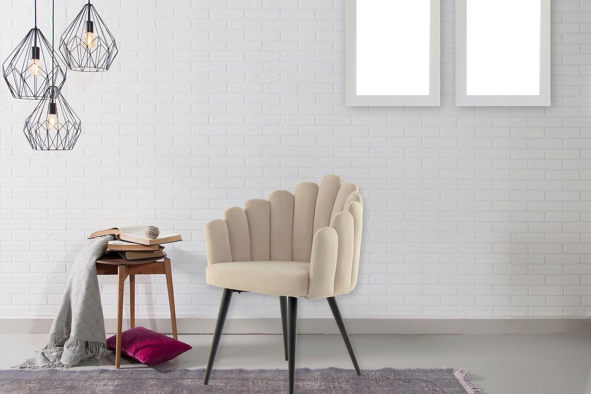 STOLIČKA S PODRÚČKAMI JEANE - čierna/béžová, Modern, kov/textil (61/85/58cm) - MID.YOU