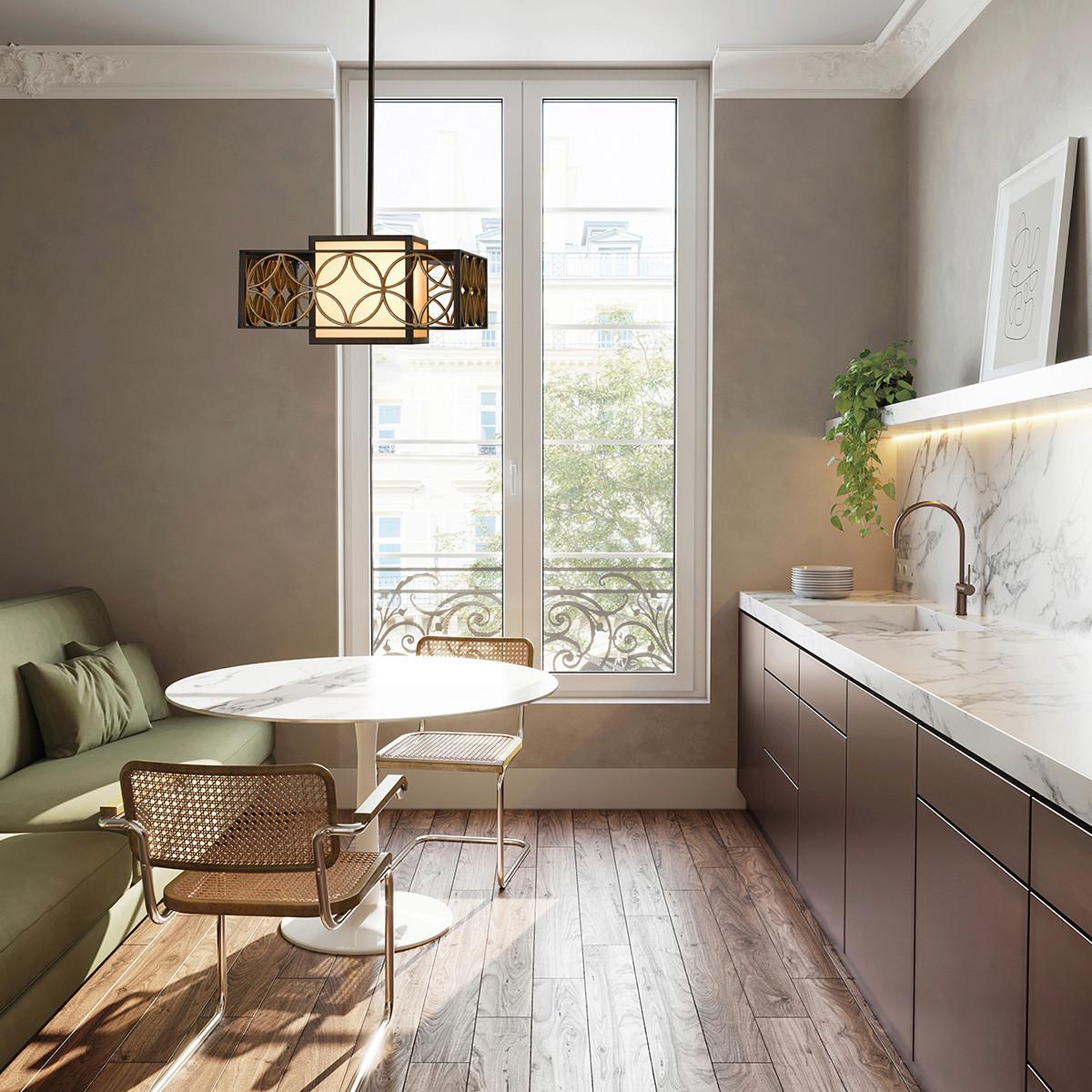 Hängeleuchte Remy H: 39 cm 1-Flammig, Gold.-Bronzefarben - Goldfarben/Bronzefarben, LIFESTYLE, Metall (53.3/53,3/39cm) - Elstead Lighting