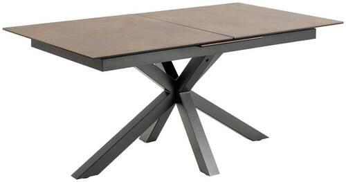 Esstisch Heaven B: 90cm Rostfarben - Rostfarben/Schwarz, Design, Keramik/Metall (168-210/90/76cm) - MID.YOU
