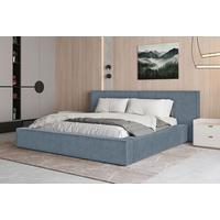 POLSTERBETT Jasmine Blau 140x200cm - Blau/Schwarz, MODERN, Holz/Metall (140/200cm) - MID.YOU