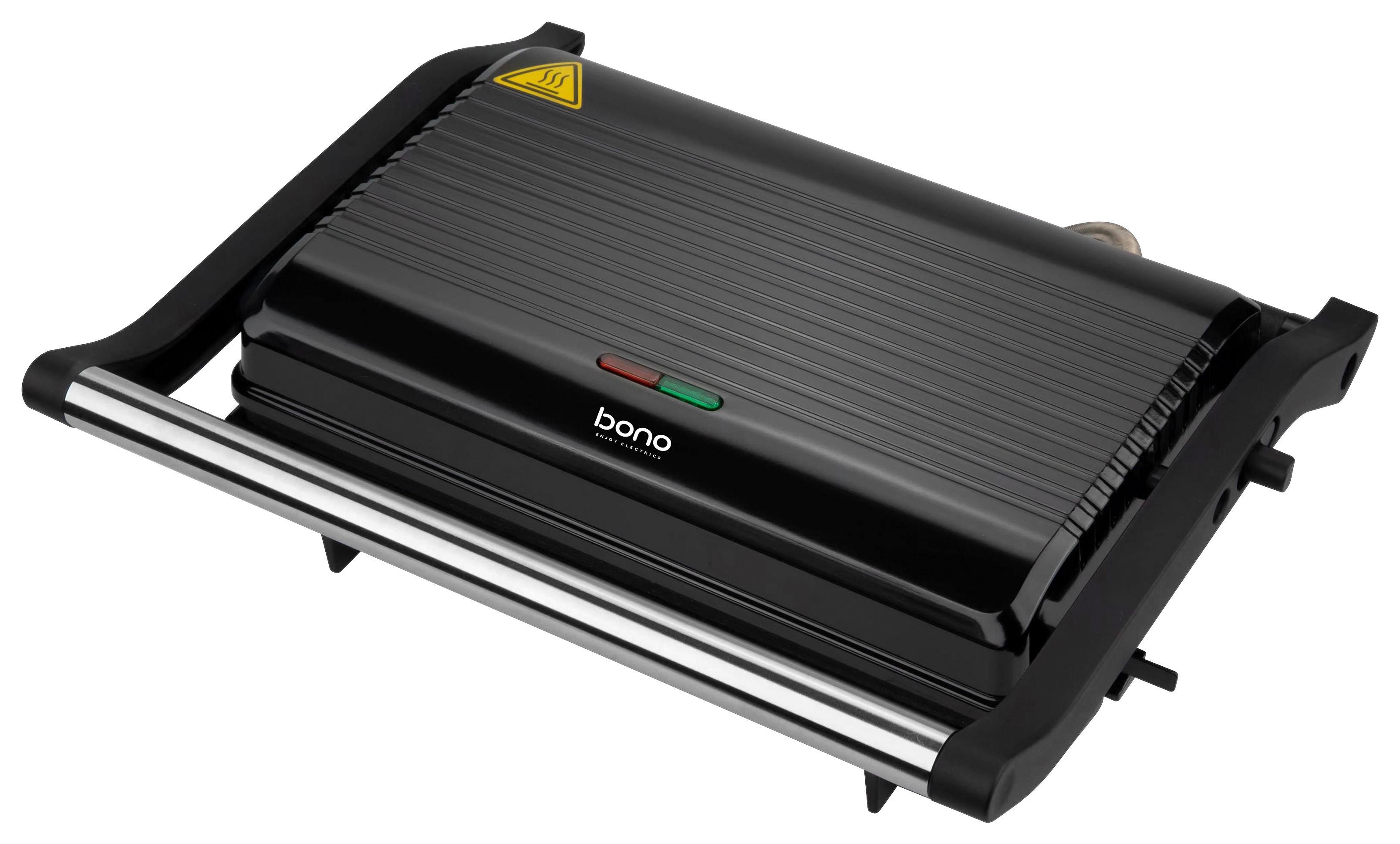 KONTAKTGRILL Grillplatten antihaftbeschichtet - Schwarz, Basics, Kunststoff/Metall (28/23,5/8cm) - Bono