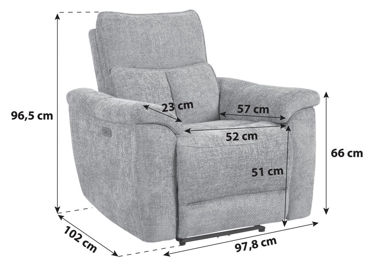 Relaxsessel Tokio Webstoff Grau - Grau, MODERN, Holz/Textil (97,8/96,5/102cm)