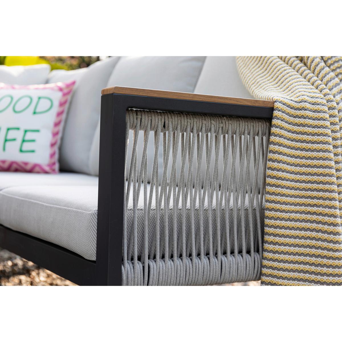 DINING-LOUNGESET CANORA - Ecru/Anthrazit, MODERN, Textil/Metall - Gardenson