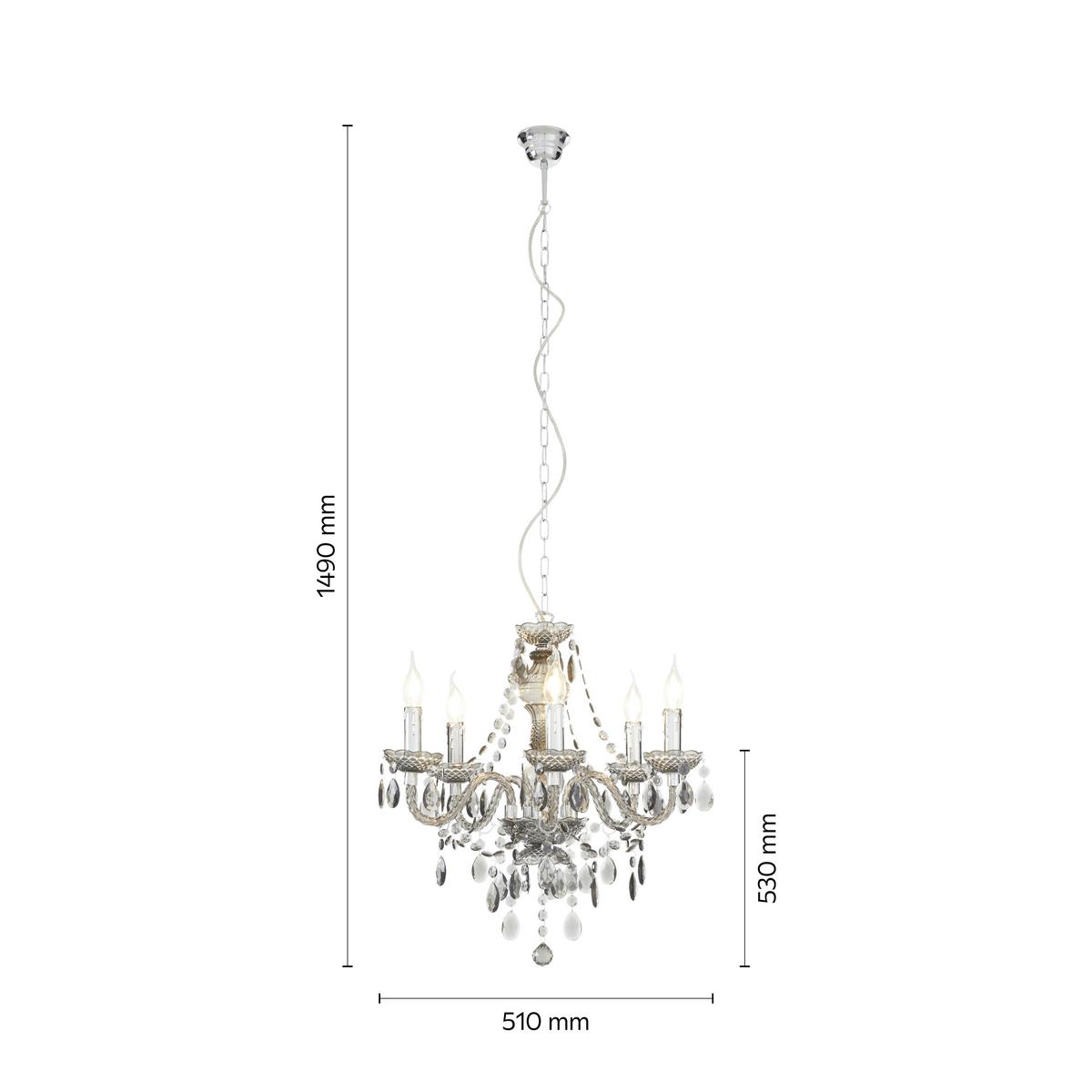 Svítidlo závěsné Isabella 149cm, 40 Watt - čiré/barvy chromu, Romantický / Rustikální, kov/plast (51/149cm) - Mömax