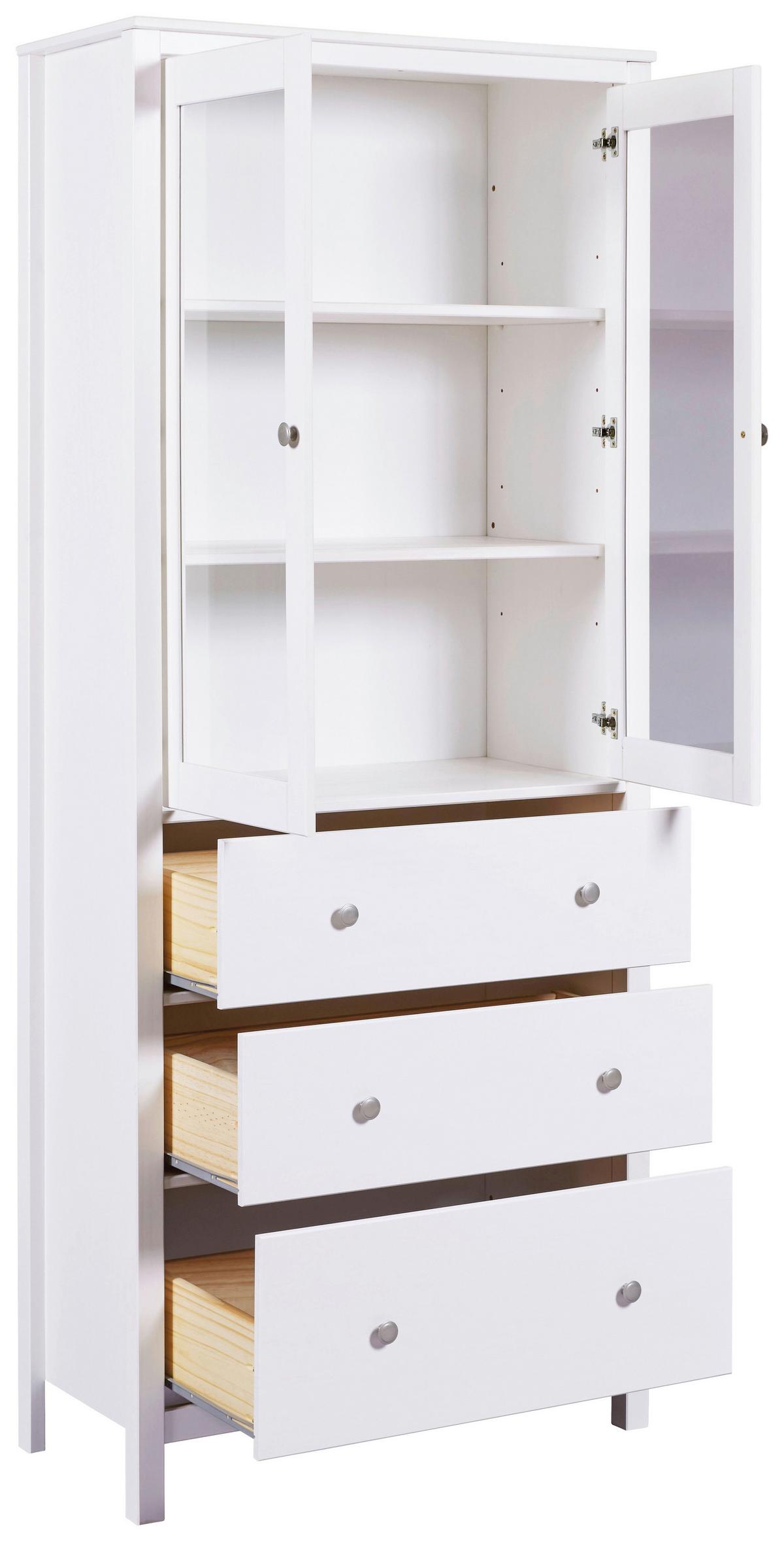 Vitrine Chilly Home - Weiß, Design, Glas/Holz (82/197/40cm) - Livetastic