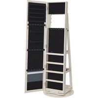 Schmuckschrank Eiche Bianco D: 55 Cm - Eiche Bianco, Basics, Glas/Holzwerkstoff (55/155cm)