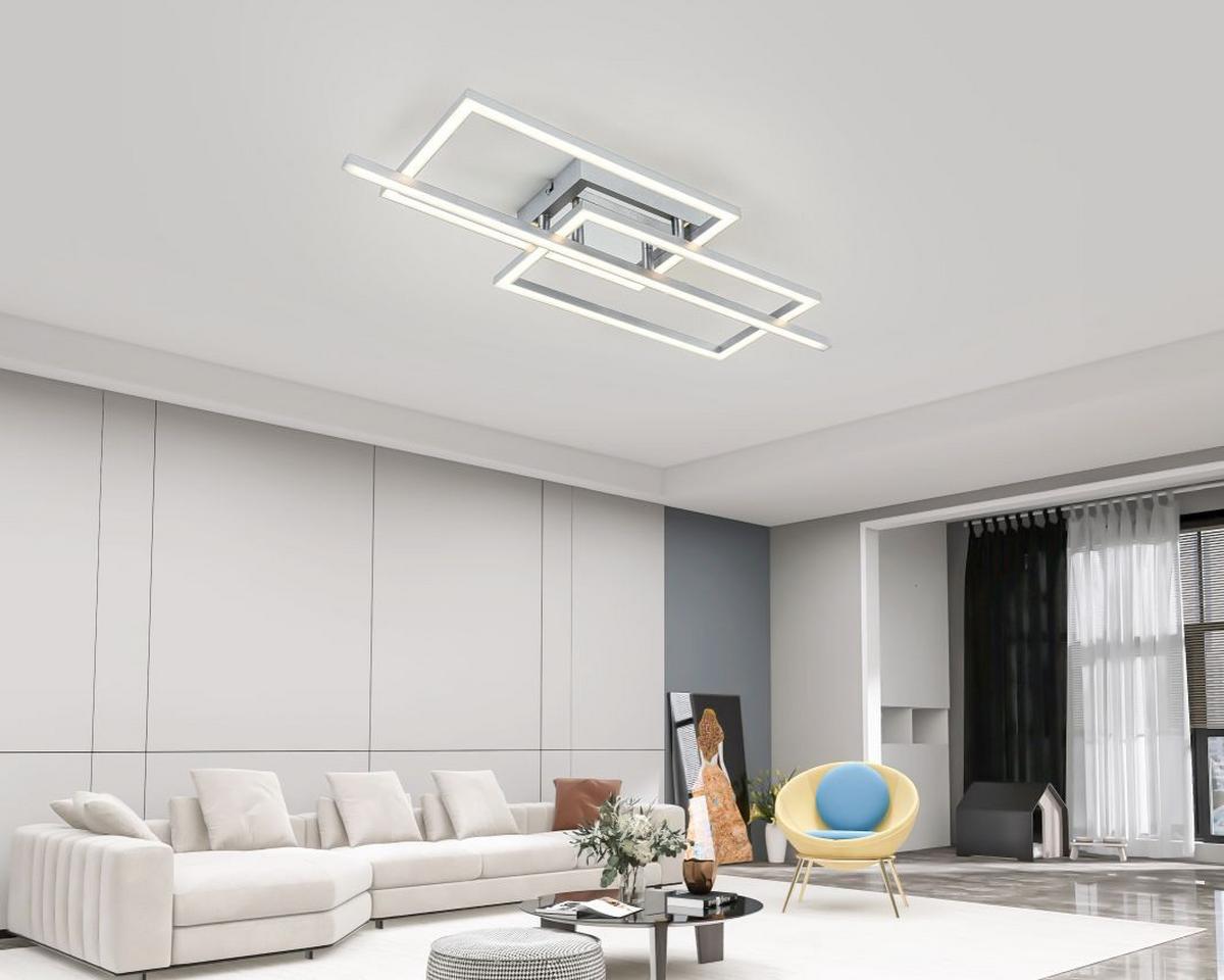 Led Mennyezeti Lámpa Nevi - ezüst/króm, Modern, műanyag/fém (63/24,5/7,7cm) - Luca Bessoni