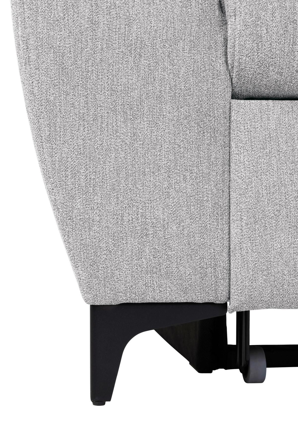 Ecksofa Lapis Hellgrau S: 255/217 Cm - Hellgrau/Schwarz, KONVENTIONELL, Textil (255/217cm) - MID.YOU