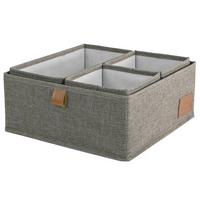 AUFBEWAHRUNGSBOXEN-SET CARLOTTA - Braun, KONVENTIONELL, Textil - Luca Bessoni
