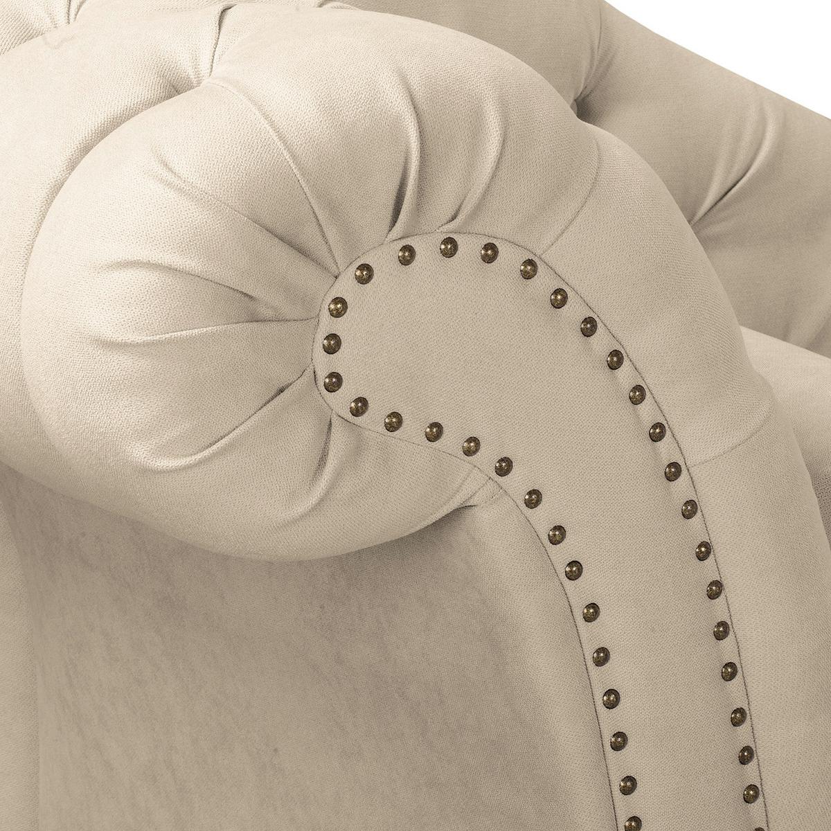 Récamiere Pako Creme B: 185cm - Creme/Braun, Design, Textil (185/93/75cm) - Livetastic