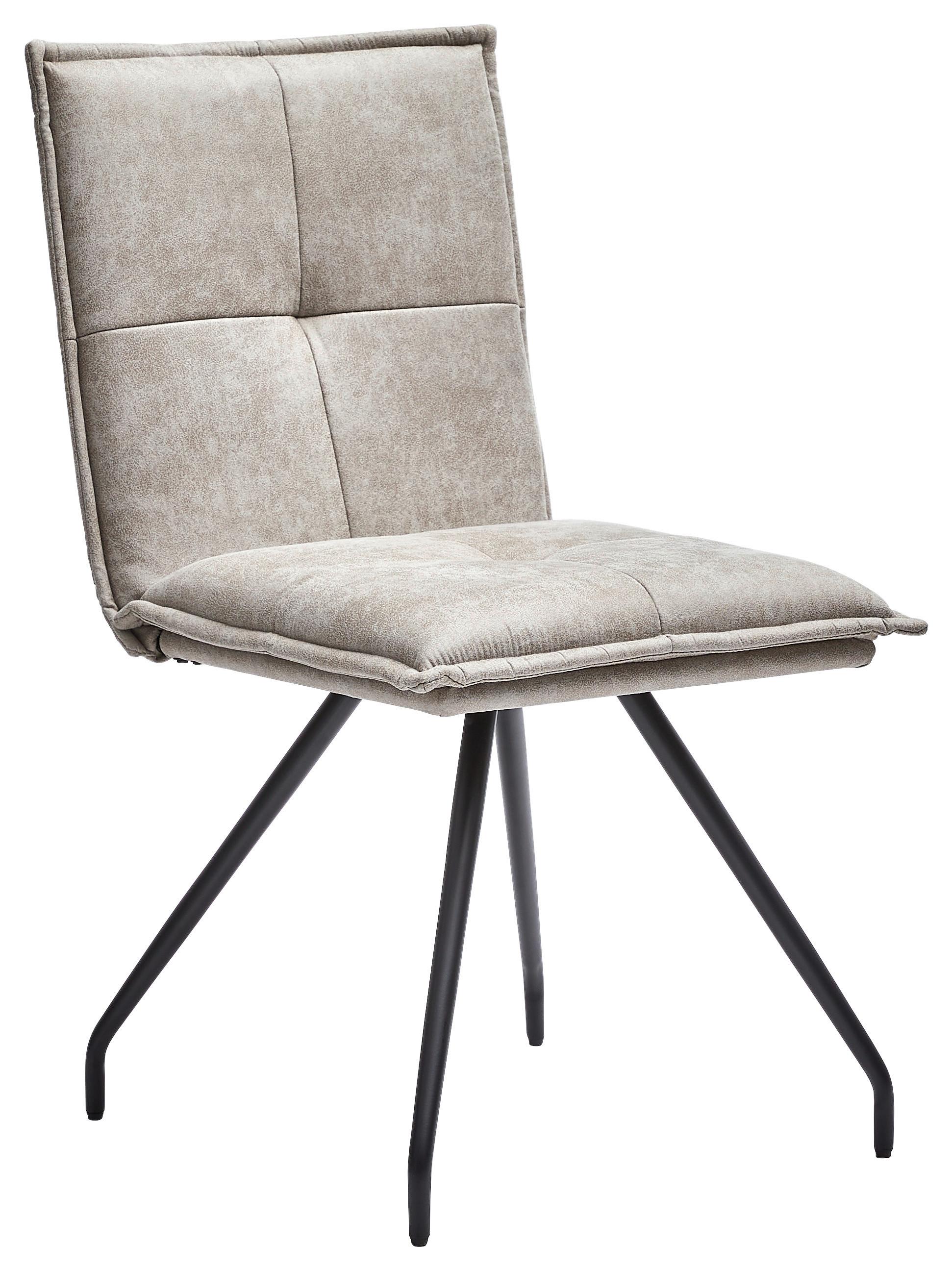 Polsterstuhl Lolly Grau - Schwarz/Grau, MODERN, Textil/Metall (49/89/62cm) - MID.YOU