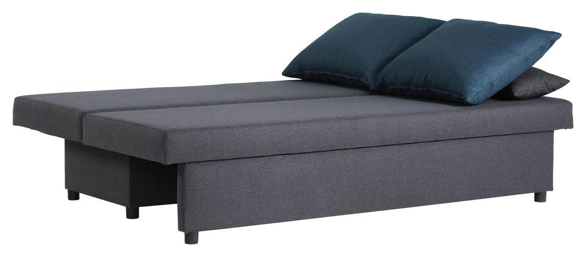 Pohovka NEO *CENOVÝ TRHÁK*, tmavosivá/modrá - modrá/čierna, Basics, kartón/kov (192/82/82cm) - Based