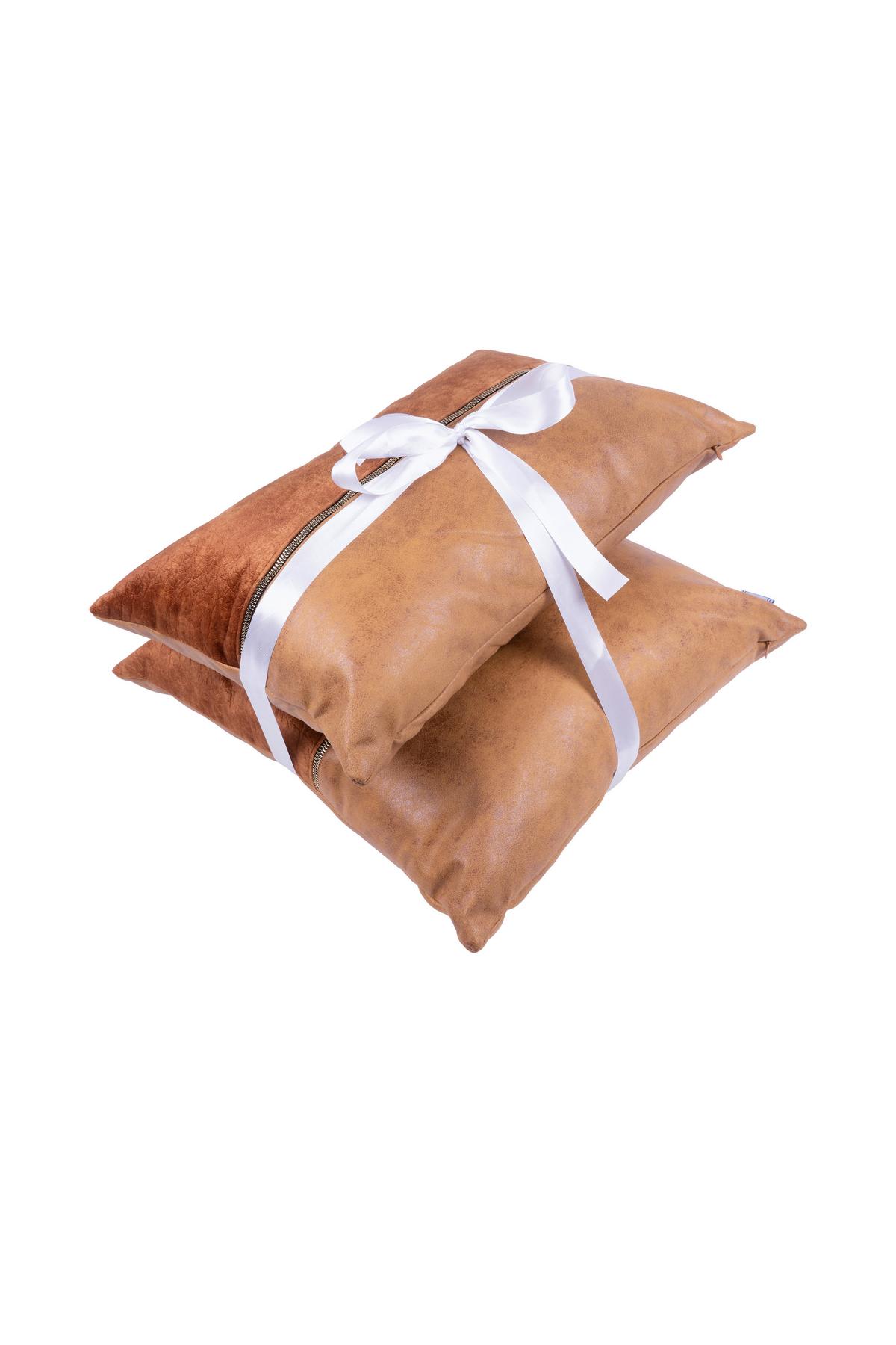 Zierkissen Picco 125 2er-Set Cappucino/Terracotta B:30/45cm - Terracotta/Cappuccino, KONVENTIONELL, Textil (30x45/50x45cm)