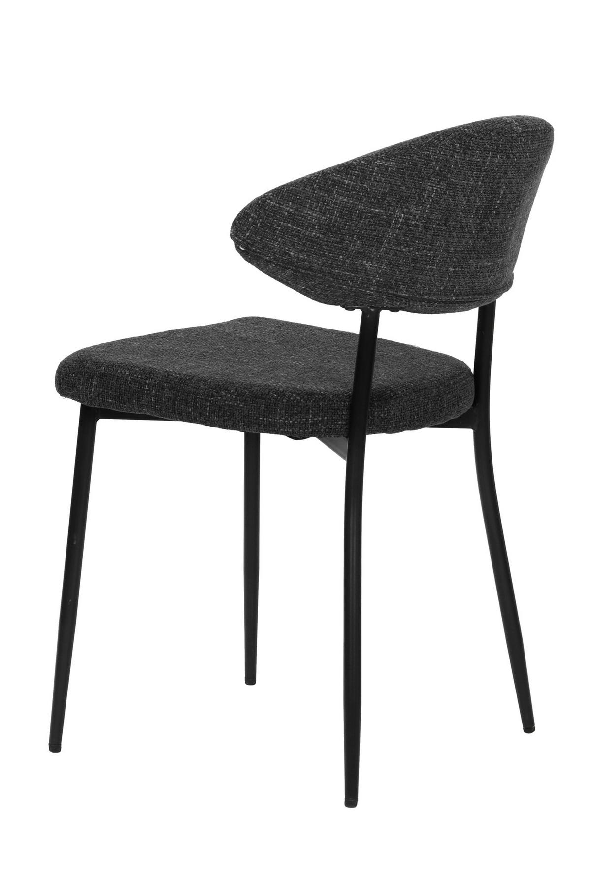 STUHL-SET Schwarz/Dunkelgrau 2-teilig - Dunkelgrau/Schwarz, MODERN, Textil/Metall (56/82/53cm) - MID.YOU