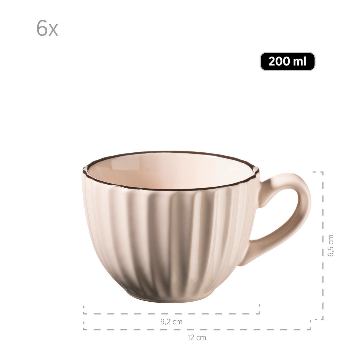 Kaffeeservice Osita 6 Personen Geschirr Set - Hellbraun, Basics, Keramik - Mäser