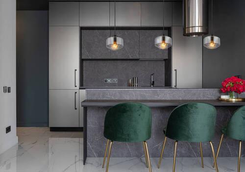 Hängeleuchte 15547h - Schwarz, Design, Glas/Metall (18/120cm) - Globo