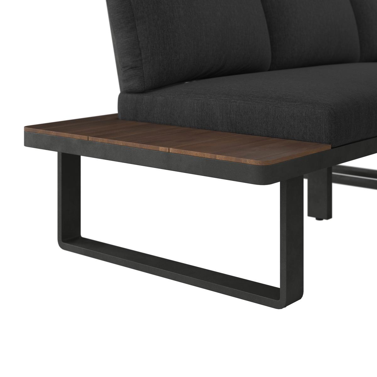 JEDÁLENSKÁ TERASOVÁ SÚPRAVA GIANNA - čierna/farba tíku, Modern, kov/drevo (221/71/76cm) - Bessagi Garden