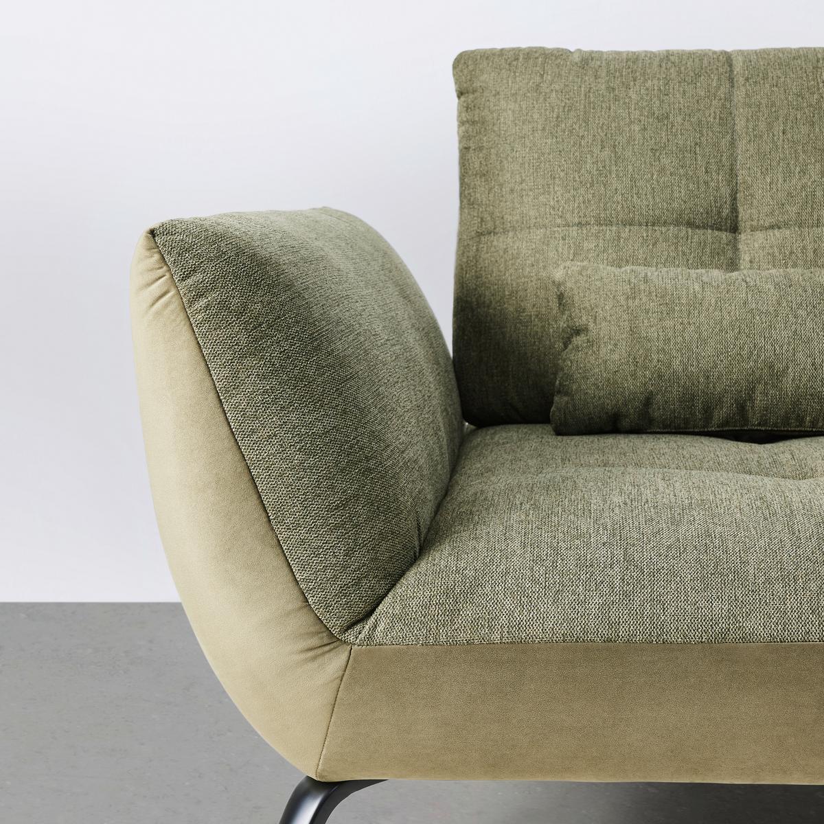 TRENDY, pravá, antracitová, s 3 bedrovými vankúšmi - olivovozelená/čierna, Modern, kov/kompozitné drevo (310/250/250cm) - Premium Living