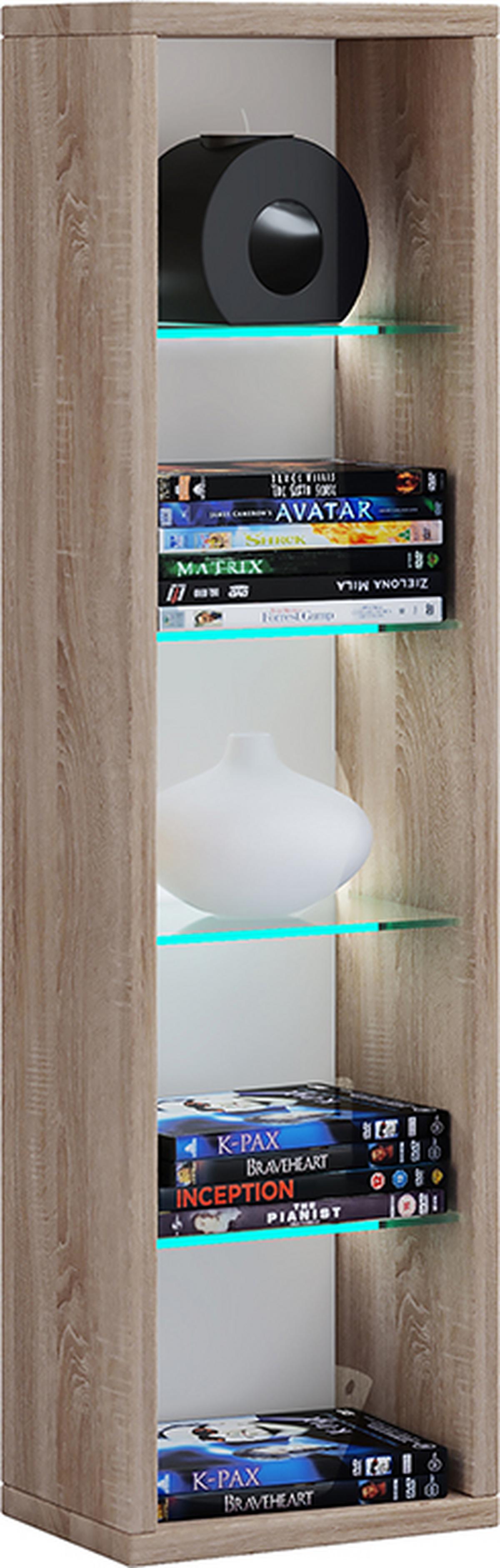 Regal Rasato L 21 cm Sonoma Eiche - Sonoma Eiche, Basics, Glas/Holzwerkstoff (21/77/20cm) - MID.YOU